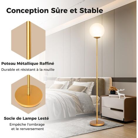 EDISHINE Lampadaire sur Pied Salon avec Télécommande, Ampoule EDISHINE Lampadaire sur Pied Salon avec Télécommande, Ampoule