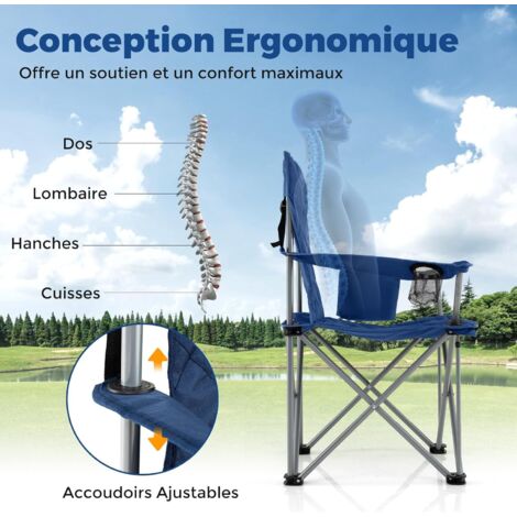 COSTWAY Chaise Longue Pliante Réglable à 5 Positions avec Appuie-tête et Cavité Faciale, pour