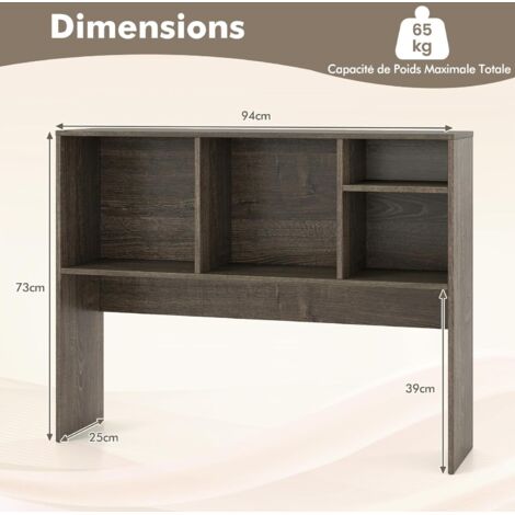 Costway Etagère à Poser sur le Bureau Etagère de Rangement de Comptoir avec 4 Compartiments et Compartiment Arrière Ouvert Blanc - Ciel & terre Commerce