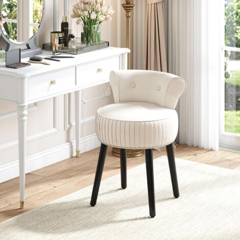 Tabouret De Coiffeuse En Bambou COSTWAY - Pouf Ottoman Rotin Naturel - Charge 120 Kg - Idéal Chambre Et Salon