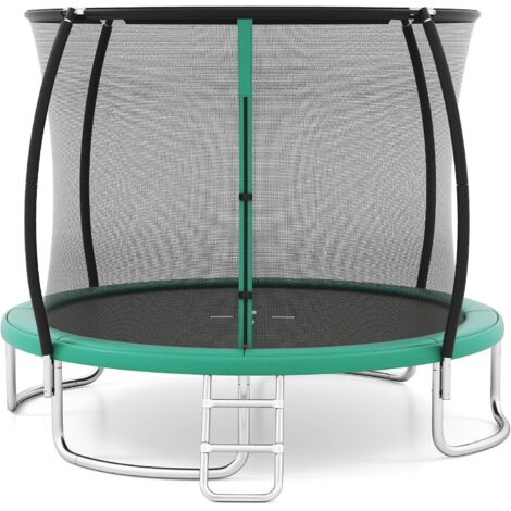 COSTWAY Trampoline Exterieur Enfant Adulte Ø366 cm, Trampoline Jardin Exterieur, Filet de Sécurité, Cadre en Acier Galvanisé Antirouille, Échelle, pour 3 Ans+ (1/5)