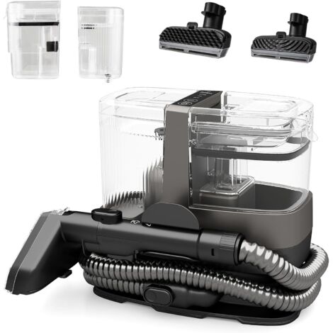 COSTWAY Shampouineuse Canapé de 1800W, Nettoyeur de Tapis avec Nettoyage à la Vapeur Stérilisation l'Eau Froide et Chaude, Aspiration Puissante de 17 kPa, avec Accessoires pour Canapé Tapisserie