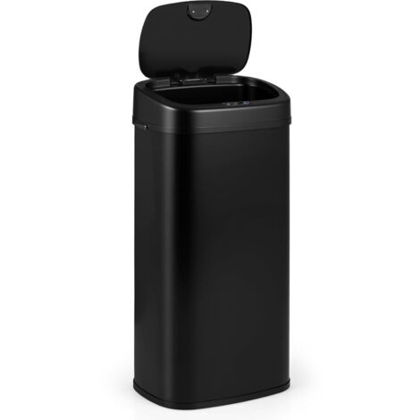 COSTWAY Poubelle Cuisine Automatique 68 L, Poubelle Tri Selectif, 2 Anneaux de Maintien, Couvercle à Ouverture Maintenue, Fermeture Douce, Anti-Empreintes, pour Salon, Bureau, Salle de Bain (1/5)