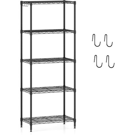 COSTWAY Étagère de Rangement à 5 Niveaux, Étagères Réglables Robuste avec Grille en Fil en Forme de V, Meuble de Rangement pour Cuisine, Garage, Salon (M 5 Niveaux) (1/5)
