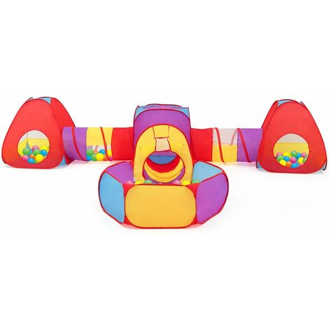 Costway Tente Tunnel Pour Enfants Avec 0 Balles Marines Jouet Gonflable Pour Les Enfants De 3