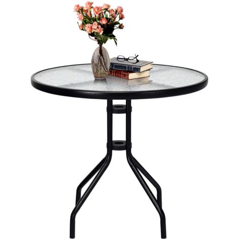 table de jardin ronde, table de patio, table basse de patio, petite table d'appoint, table à manger, table ronde en métal d'extérieur, table basse r (1/5)
