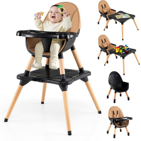 Chaise haute, chaise haute pour bébé, tout-petit, bébé, nourrisson, enfants, ensemble de chaise convertible, table de construction, harnais de sécur