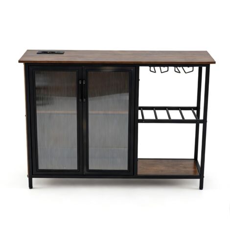 meuble bar vin maison rangement alcool station café casier petite table meuble buffet led prises électriques porte-verres large alcool whisky indépe
