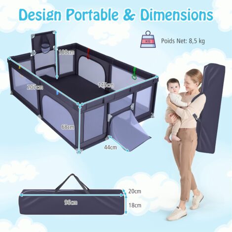 MAIKEHIGH Piscine à Balles Enfant, Pop Up Bébé Ball Pool Tente | Tent Enfant de Jeu avec Panier de Basket-Ball Jouets Cadeaux de Noël Intérieur et Extérieur (Balles Non Comprises