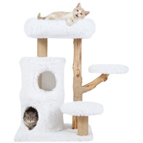 arbre à chat moderne en bois tour d'intérieur adulte grand petit blanc condo maison mobilier poteaux à griffer support d'escalade grotte lit multi-n