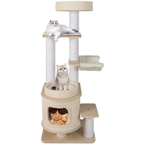 arbre à chat moderne, intérieur, chatons, tour haute pour chats, meuble avec poteaux à griffer, structure d'escalade à plusieurs niveaux, centre d'a (1/5)