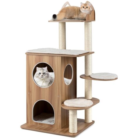 arbre à chat bois, arbre a chat xxl, arbre a chat pas cher, arbre a chat maine coon, grand arbre a chat, grande tour à chat, griffoir à 8 niveaux av