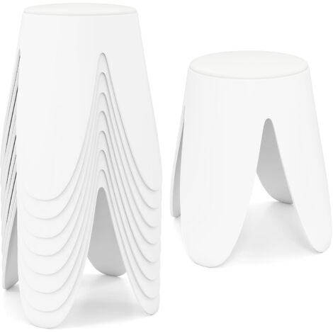 lot de 8 tabourets en plastique empilables colorés chaises gigognes flexibles siège rond portable sans dossier salle de classe école primaire stable (1/5)