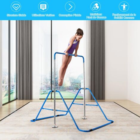 HOARLICN Barre De Gymnastique Pliable Pour Enfants 3-12 Ans - Hauteur Réglable Jusqu'à 100 Kg