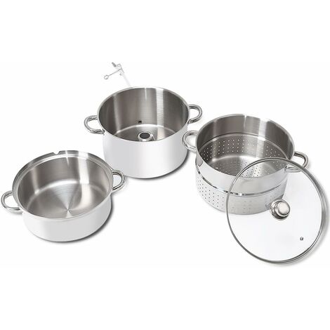 Cuit-vapeur 3 étages Inox + Couvercle Verre – Cuisson Saine, Tous Feux - 9