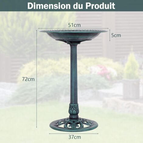 DAYSUP Bain D'oiseaux Pour L'extérieur, Mangeoire Autoportante En