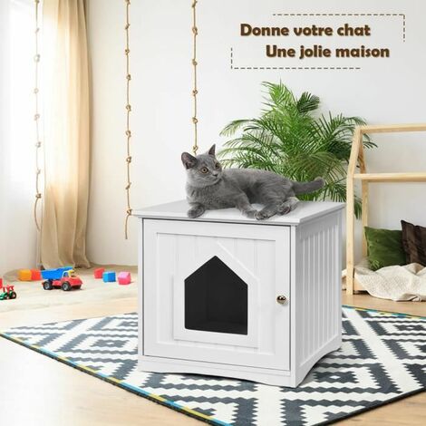 Trixie Cabane pour bac à litière chat blanc 49 × 51 × 51 cm
