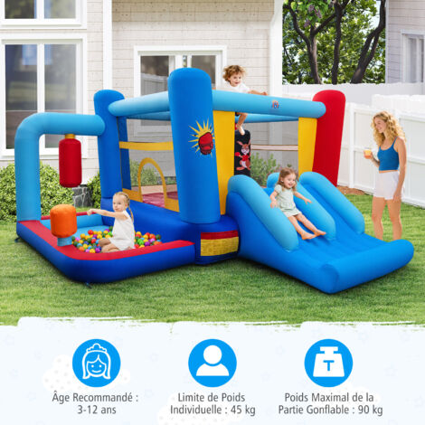 DREAMADE Château Gonflable pour Enfant avec Large Zone de Saut, Maison