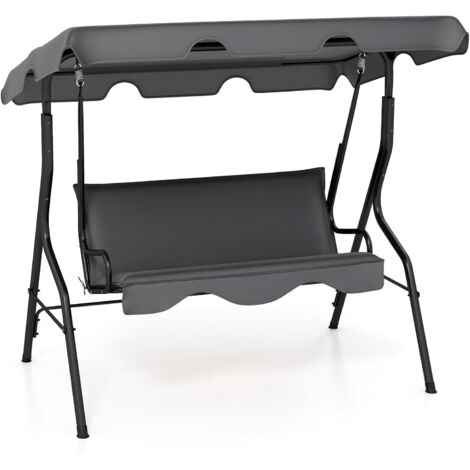 Balancelle de jardin 3 places avec toit imperméable 170 x 110 x 153 cm (gris) (1/5)