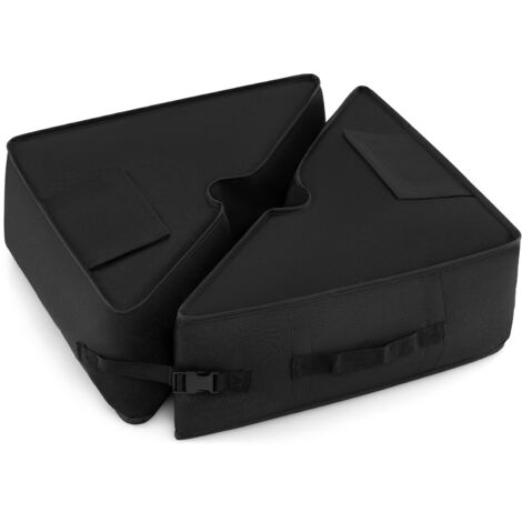 Pied de Parasol Sac Lestage, Poids de Base en Tissu Oxford, Remplissable de 40 kg de Sable, Ouverture Latérale & Poignées, Pentagone,Noir (1/5)