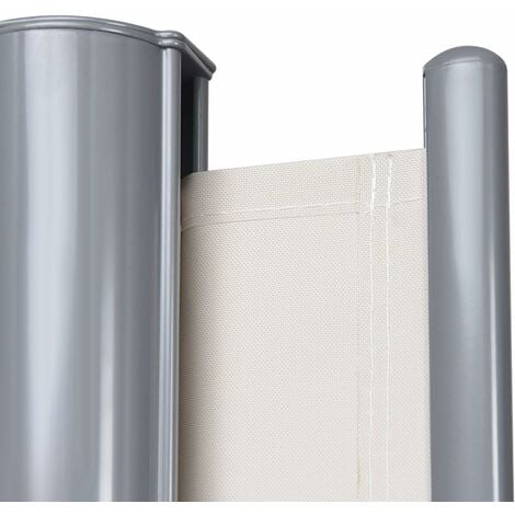 Auvent Latéral Rétractable Double 180x600CM en Aluminium et Tissu Polyester  Résistant aux UV Beige - Costway
