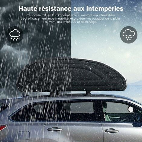 COSTWAY Coffre de Toit 263L Porte-bagages de Toit en PE Mousse Résistant aux Intempéries avec Sangles Robustes, Porte-bagages Noir