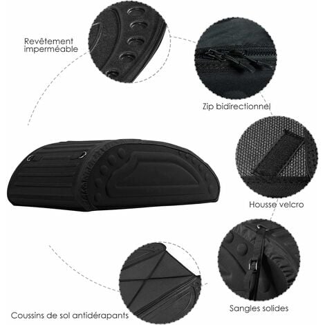 COSTWAY Coffre de Toit 263L Porte-bagages de Toit en PE Mousse Résistant aux Intempéries avec Sangles Robustes, Porte-bagages Noir