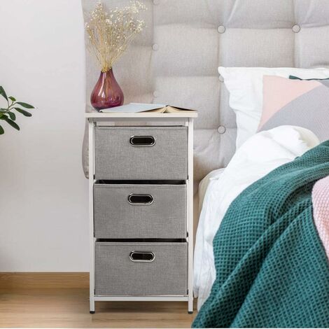 Meuble de rangement avec 3 tiroirs chiffonniers, style simple et contemporain (blanc) (1/5)