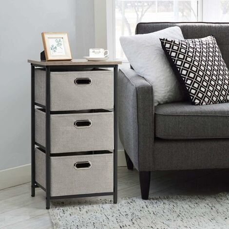 Meuble de rangement avec 3 tiroirs chiffonniers, style simple et contemporain (noir) (1/5)