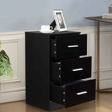 COSTWAY Support d'imprimante, Caisson de Bureau avec Étagères Ouvertes, Tiroirs, Placard, Roues Pivotantes, 100 x 35 x 65,5CM, Noir