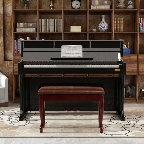 Banc de piano réglable en hauteur pliable, siège de piano en forme de x,  banc de piano stable rembourré, noir
