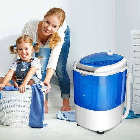 Costway mini machine à laver, 36 x 34 x 51cm, bleu lave-linge semi