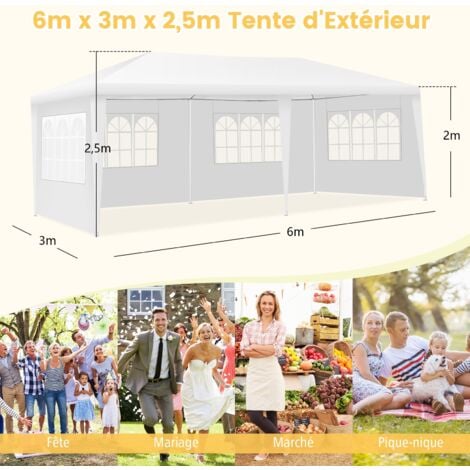 VEVOR Tonnelle Pop-up 304,8x304,8 cm Tente Tonnelle Jardin Parois