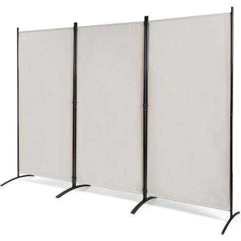 COSTWAY Paravent sur Pied 3 Panneaux Pliable,Brise Vue,Cloison de Séparation Pièce Protéger Privée, 260 x 183 CM Blanc