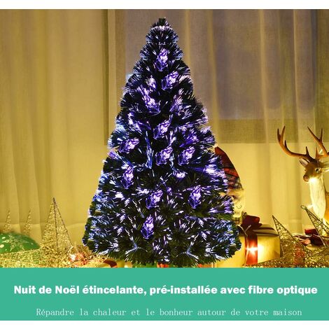 COSTWAY Sapin de Noël Artificiel Demi Arbre Mural 210 cm 150 LED