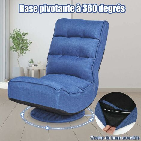 COSTWAY Chaise Relax Pliable et Réglable en 5 Positions Pivotant