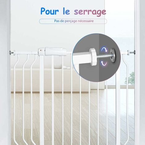 Costway Barriere De Securite En Metal Et Abs Sans Percage Longueur Reglable 74 98cm Pour Bebes