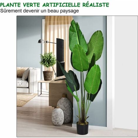 XK – grand arbre bananier artificiel à grandes feuilles, plante verte  bionique décorative, ornements de plantes d'intérieur - AliExpress