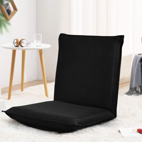 COSTWAY Chaise de Sol Pliable, Tatami Inclinable en 6 Position, Idéal pour Chambre, Salon, Bureau, 44 x 54,5 x 53,5 cm (L x l x H) (1/5)