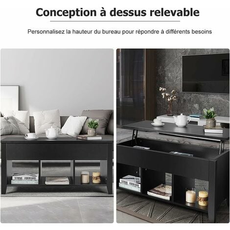 Costway Table Basse Avec Plateau Relevable Avec Trois Compartiments 104 5x48 5x49 5cm 0617748401497