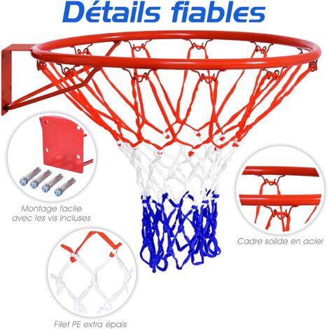 Taille officielle (45 c) basket-ball Anneau, filet et fixations de