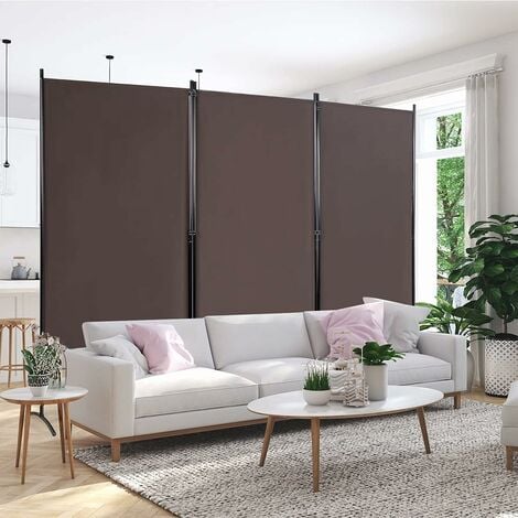 COSTWAY Paravent sur Pied 3 Panneaux Pliable,Brise Vue，Cloison de Séparation Pièce Protéger Privée, 260 x 183 CM Café