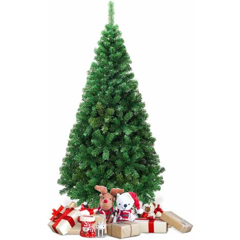 Costway – Sapin de Noël artificiel 210 cm – 950 branches en PVC écologique – Support métal robuste pour stabilité – Décoration intérieure/extérieure