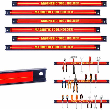 COSTWAY Lot de 12 Porte-outils Magnétiques en Acier 46CM Charge Chacune Maximale 10KG pour Maison,Garage,Cave,Atelier