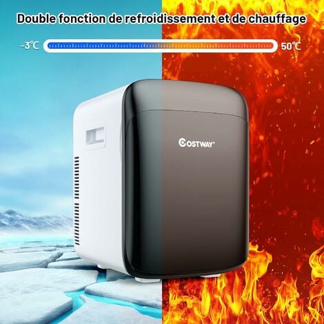COSTWAY Mini Réfrigérateur Portable Fonction Chaud et Froid -3 ℃ 50 ℃ Mini  Frigo 15L 12V/