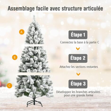 Dilwe Arbre De Noël Artificiel Avec LED Et Boules Vert 180 Cm PVC4
