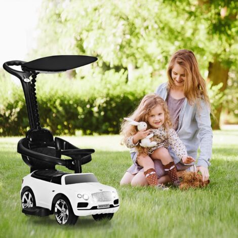 Voiture à Pousser 3 En 1 Volkswagen Pour Enfant 1-3 Ans - Poussette, Porteur, Trotteur - Avec Auvent, Musique Et Charge 20 Kg (Vert)
