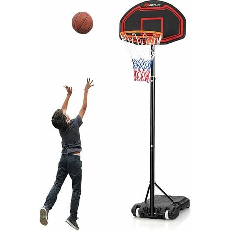 COSTWAY Panier de Basket-Ball sur Pied Hauteur Réglable 192–247 CM Support  Portable de Basketball