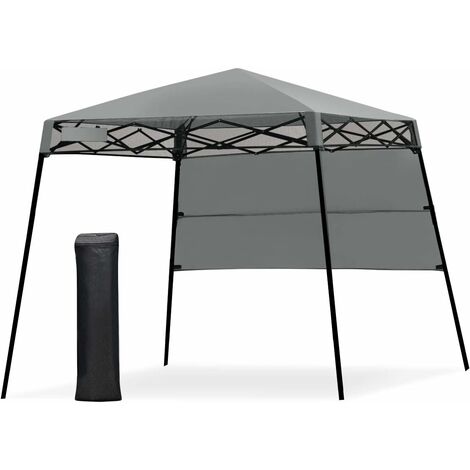COSTWAY Tonnelle Pliante 181 x 181 cm/Tente d'Extérieur pour Protection Solaire-Portable et Léger Abri avec Sac à Dos pour Camping, Fête, Barbecue Gris (1/5)