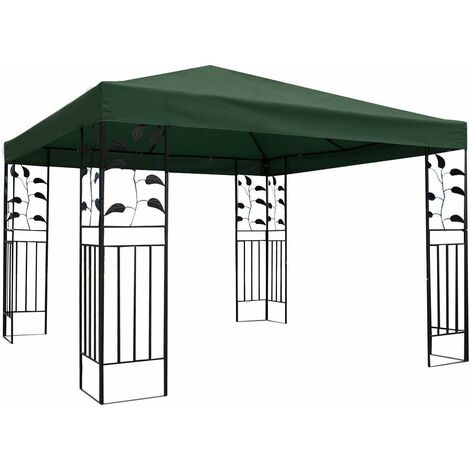 COSTWAY Toile de Toit de Rechange en Polyester pour Pavillon Tonnelle Tente 300 x 300 cm Couleur au Choix (Vert foncé) (1/5)
